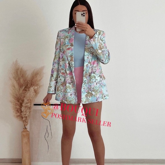 BLOGGERS FAV ZARA FLORAL PRINTED BLAZER - Picture 5 of 16